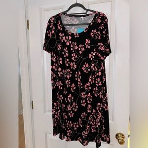 Black/pink floral dress size XL